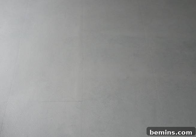 Completed concrete look flooring transformation