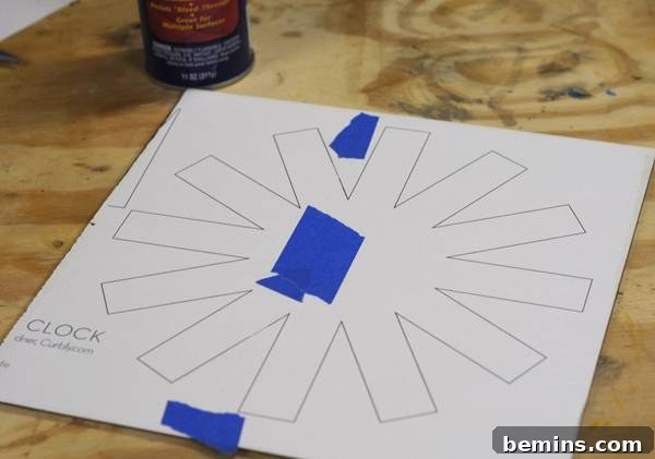 Template Attached to Clock Face