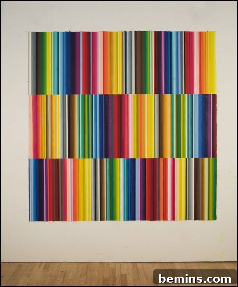 The Art of Modern Replication 5 DIY Gene Davis style colorful striped wall painting
