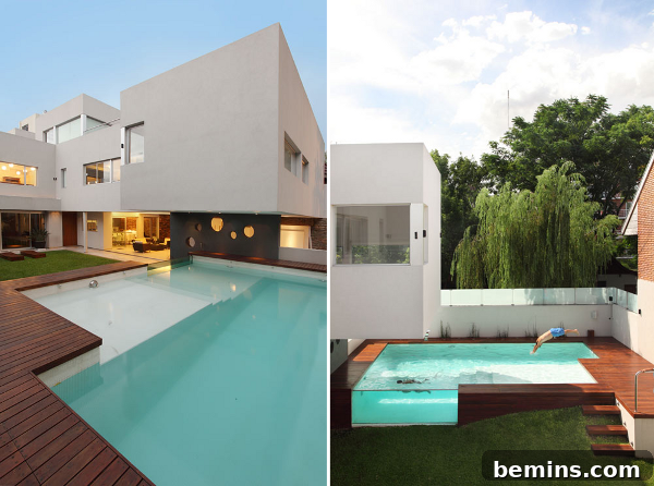 Modern Pool Design with Unique Water Features