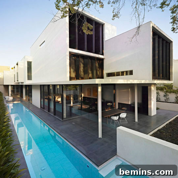 Contemporary Swimming Pool with Garden Integration