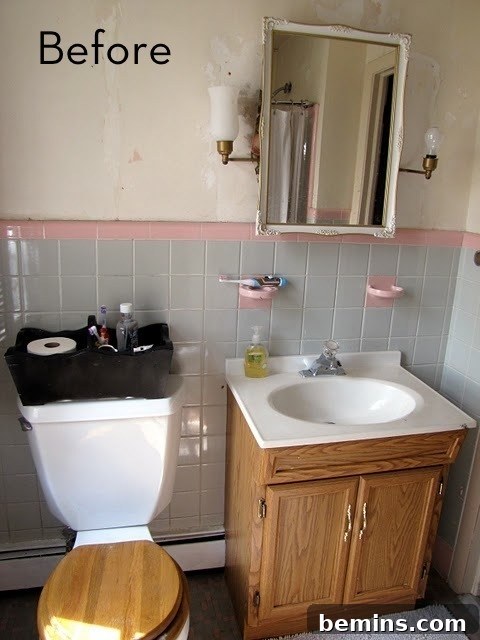 Budget-friendly bathroom makeover before