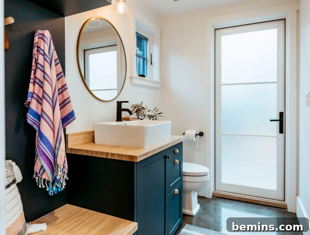 Delightful Guest Bath with Supermatte Night Sky Shaker from Semihandmade