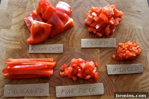 Different sized cutting of Tomato