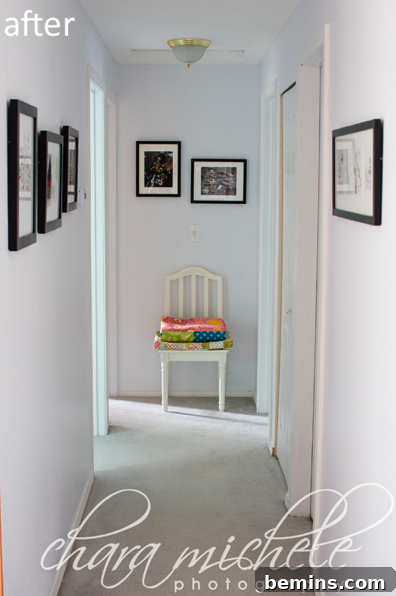 Another angle of the hallway before its stunning transformation
