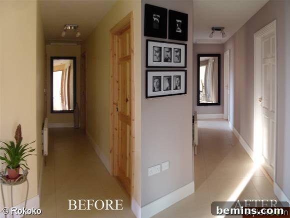 Hallway transformed with artwork and improved lighting