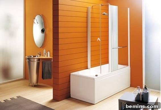 5 Zestful Orange Bathroom Retreats 3 Modern Bathroom with Orange Tile