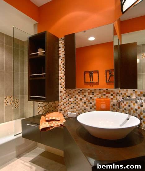5 Zestful Orange Bathroom Retreats 4 Darling Children’s Bathroom with Orange Accents