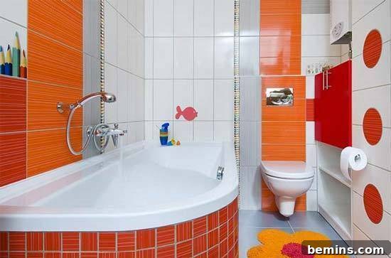 5 Zestful Orange Bathroom Retreats 5 Sweet Orange Accent in a Small Bathroom