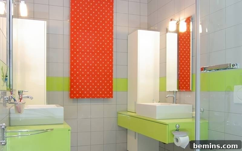 5 Zestful Orange Bathroom Retreats 6 Small Bathroom with Orange Towel