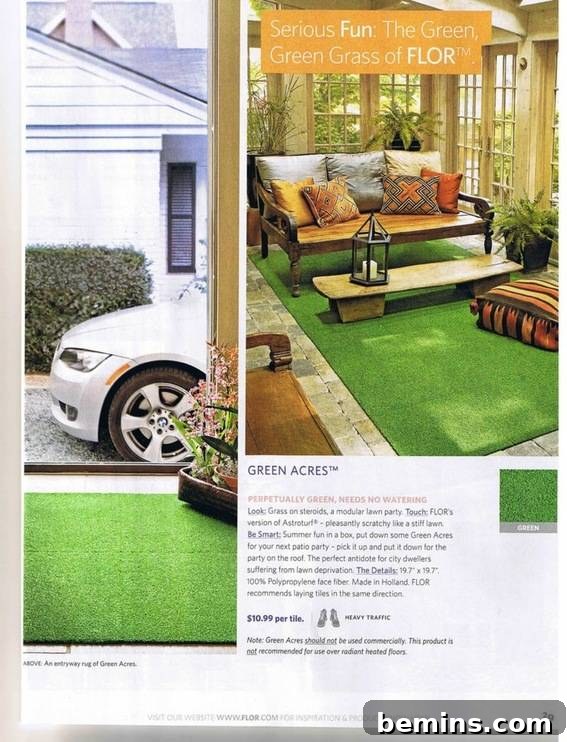 Astroturf in a media room, creating a playful and comfortable atmosphere