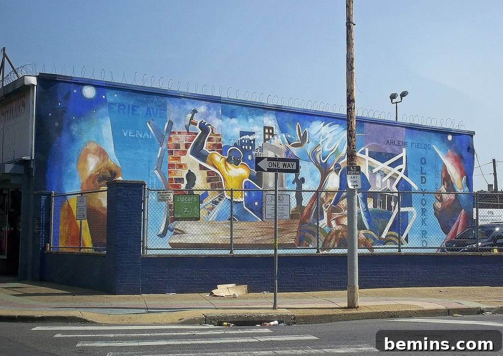 Brightly painted chain link fence