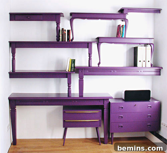 Repurposed Coffee Table Shelving Unit