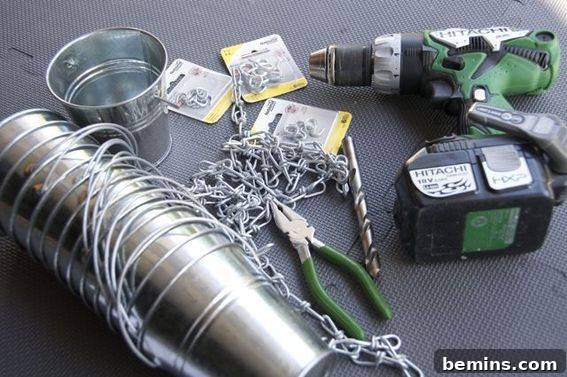 Materials for DIY Rain Chain