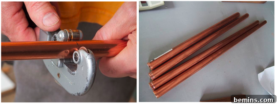 Cut Copper Pipes
