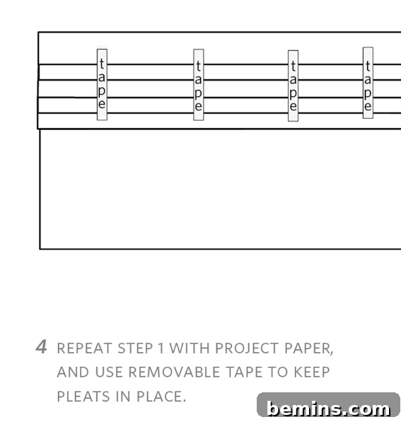 Folding Vertical Stacked Pleats on Lamp Shade Paper