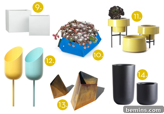 Unique modern planters for home and garden