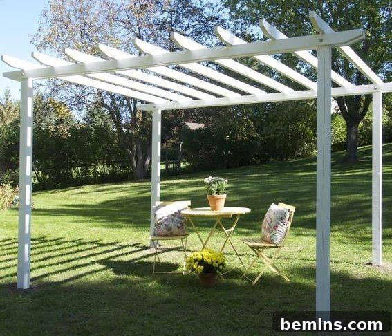 Enjoying the Finished Pergola