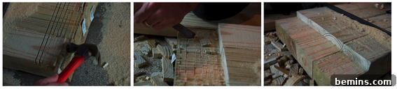 Smoothing Notch Cuts on Pergola Posts