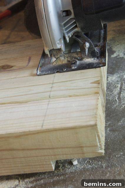 Pergola Post with Notches