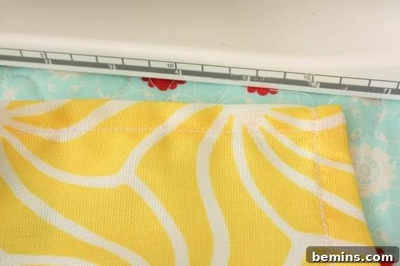 Preventing Tablecloth Fly-Aways: A Simple Outdoor Dining Hack 11 Finished corner with hidden stitching