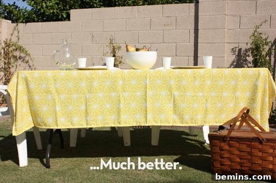 Preventing Tablecloth Fly-Aways: A Simple Outdoor Dining Hack 3 Close-up of sewing machine
