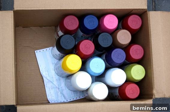 Close-up of Krylon spray paint can, a key tool for DIY furniture makeovers