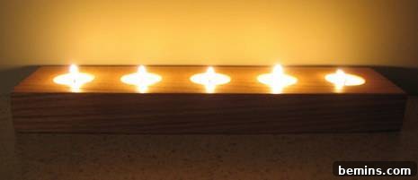 A Room lighted with Wooden Candle Holders