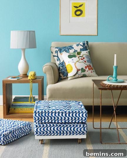 DIY Storage Ottoman with Lift-Up Lid