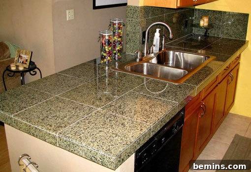 Finished Granite Tile Countertop