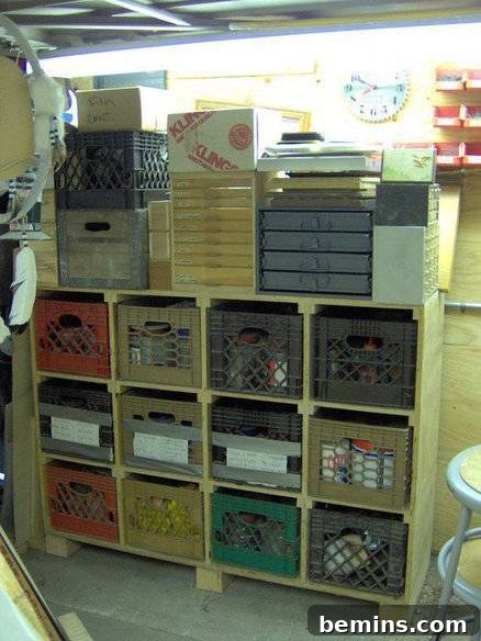Milk Crate Garage Storage Cabinet