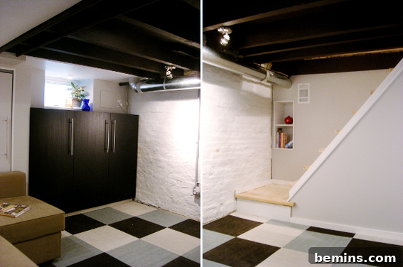 After Renovation: A Sleek and Modern Basement Den