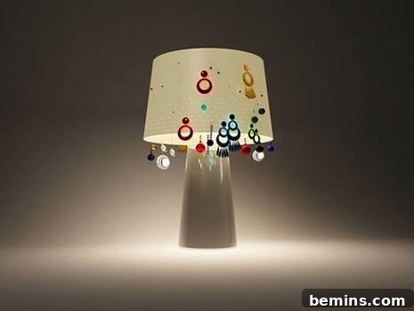 A lamp shade elegantly decorated with jewelry, creating a unique and functional earring holder.