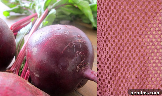Various fruits and vegetables used for natural dyeing, including beets, onion skins, and avocado pits.