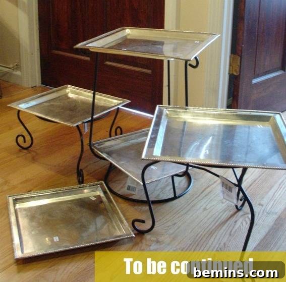 Weekend DIY: Elevate Your Treats with a Plant Stand Makeover 3 Close-up of Vintage Silver Trays