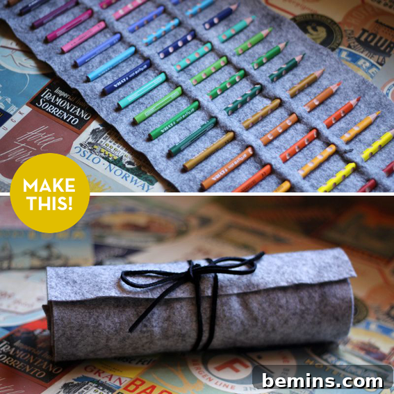 Create Your Own Simple No-Sew Pencil Wrap 2 Handmade No-Sew Pencil Holder