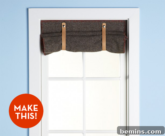 Make a Cozy Wool Blanket Window Shade 2 DIY Wool Blanket Window Shades