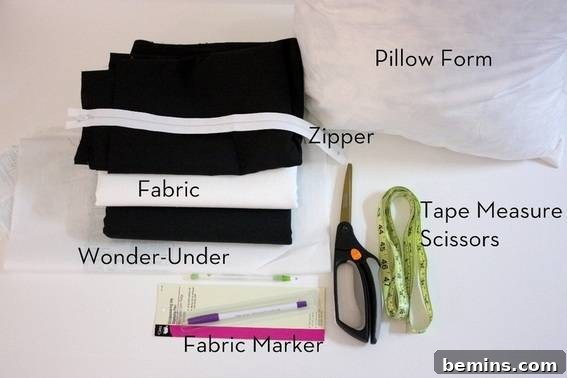 Materials for DIY Spider Web Pillow