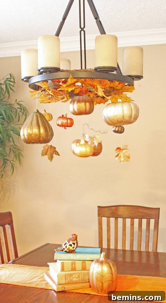Metallic-Painted Pumpkin Mobile
