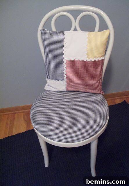 The chair with a new pillow