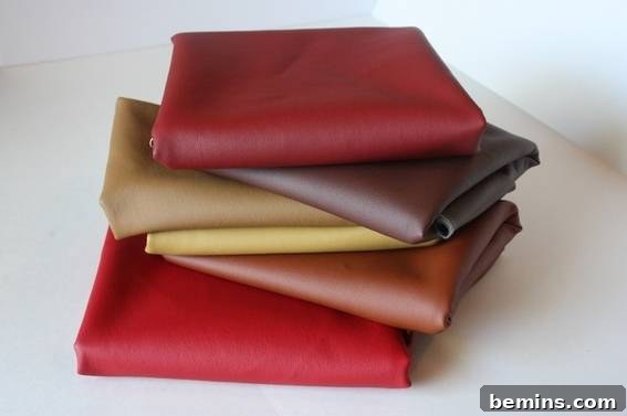 Leaf templates and faux leather. Essential supplies for creating your fall leaf table runner.