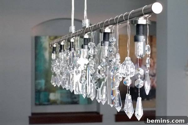 Finished DIY Crystal Chandelier