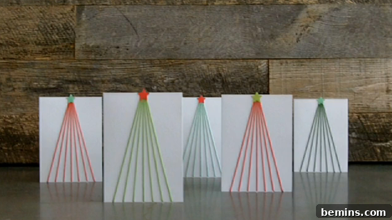 String Art Christmas Tree Card