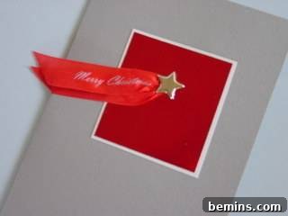 Star Christmas Card with Silver Brad