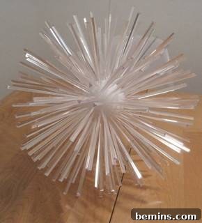 Crystal picks inserted into styrofoam ball