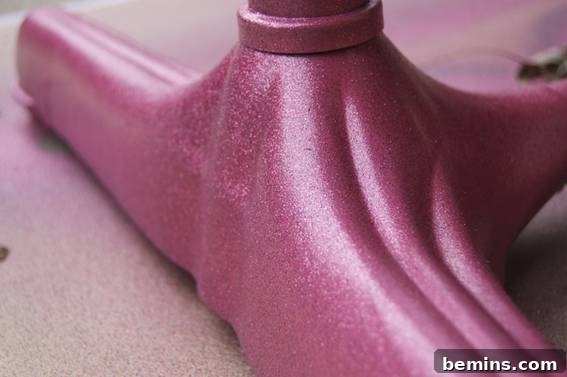 Close-up of the glittery finish.