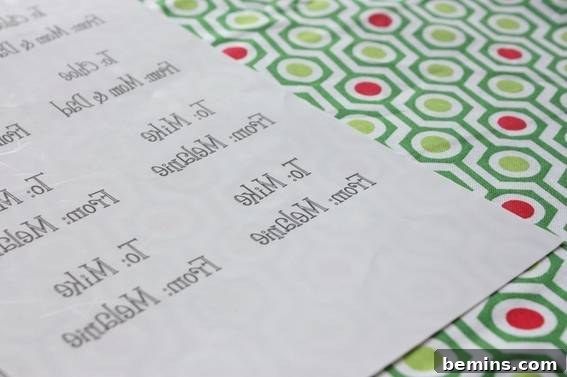 Printing Your Tag Labels on Transfer Paper