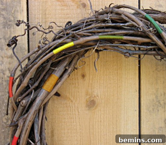 Finished DIY Branch Wreath