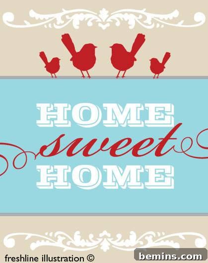 Home Sweet Home Family Tree with Birds 8x10 Art Print Custom Print