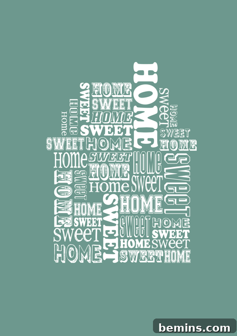 Abstract cloud art with 'Home Sweet Home' text in a modern style
